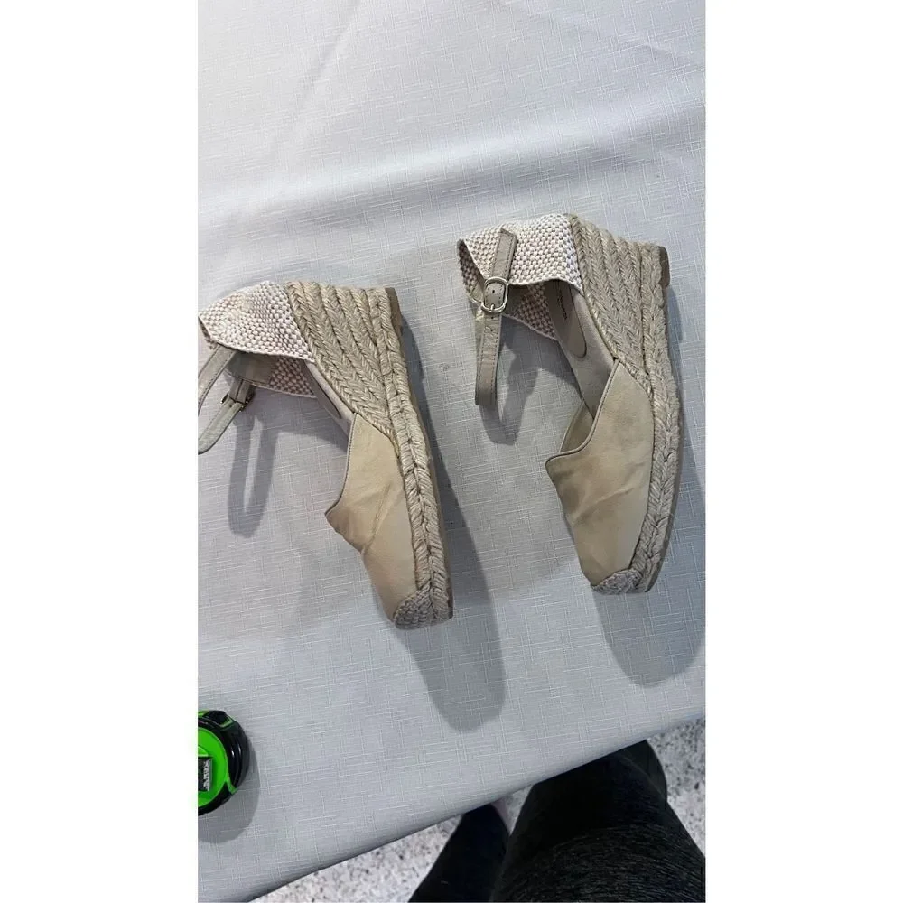IISE JACOBSEN TAN ESPADRILLES WEDGE HEELS WOMENS SIZE 7